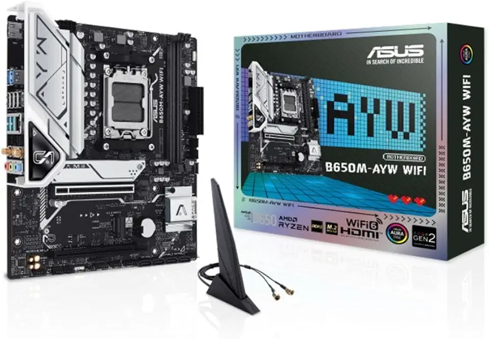 Placa-Mãe ASUS B650M-AYW WIFI mATX, AM5, DDR5, PCIe 5.0, Wi-Fi 6 90MB1KI0-M0EAY0
