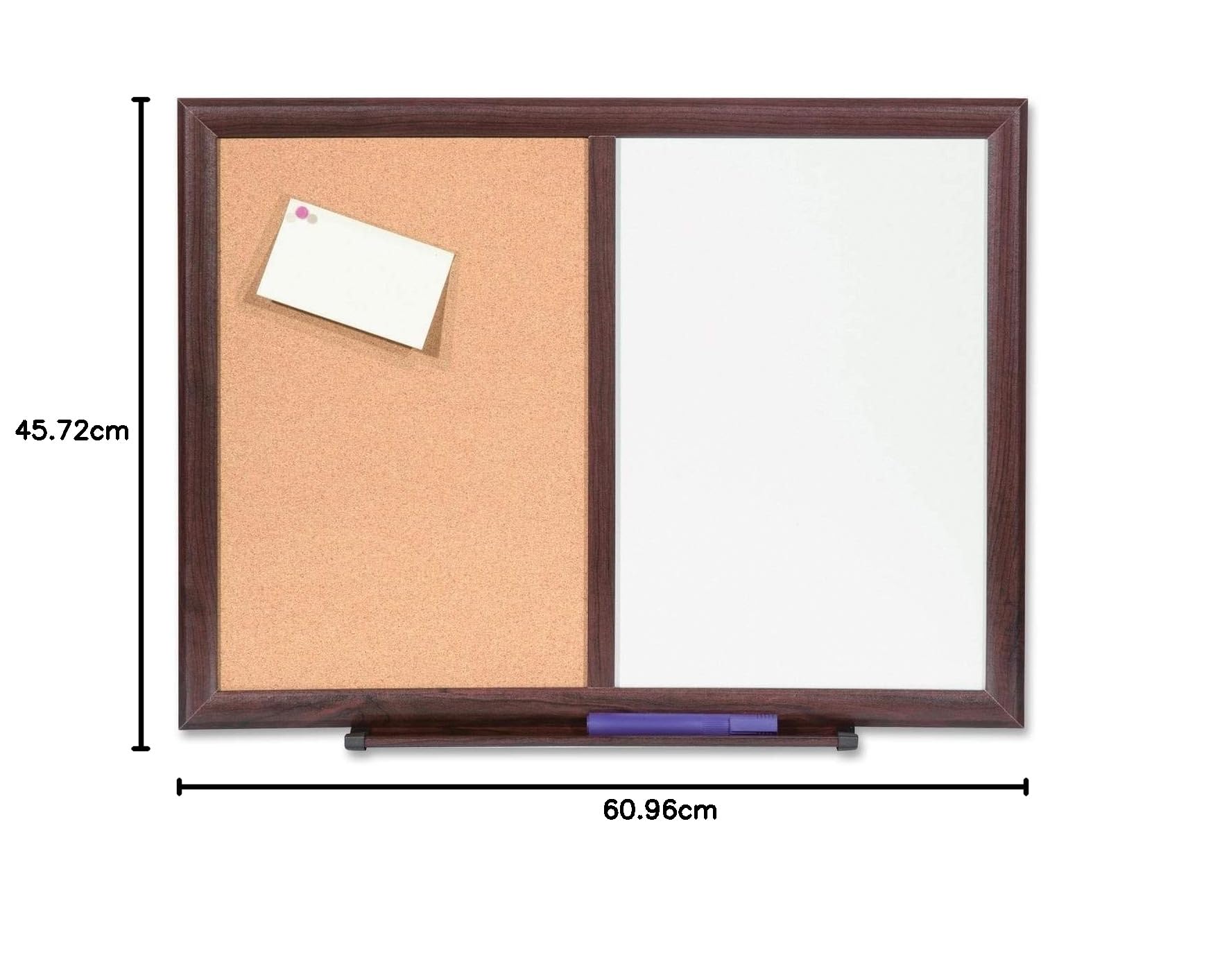 Lorell Pinnwand, trocken abwischbar, Kork, 61 x 45,7 cm, Mahagoni-Rahmen (LLR84270)