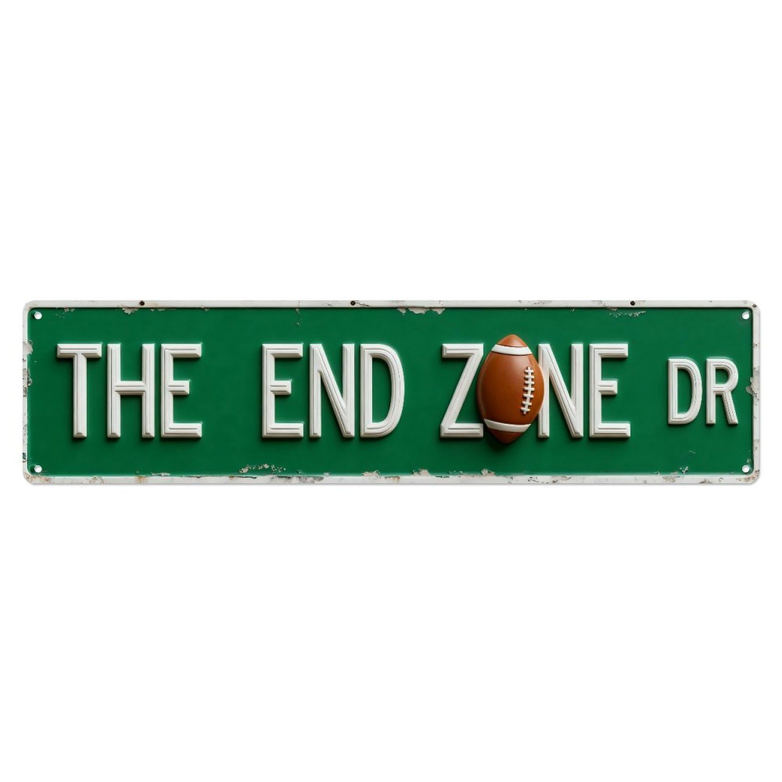 The End Zone Dr Tin Sign Vintage Metal Sign Home Bar Garden Indoor & Outdoor Wall Decor Retro Metal Poster 4x16 Inch