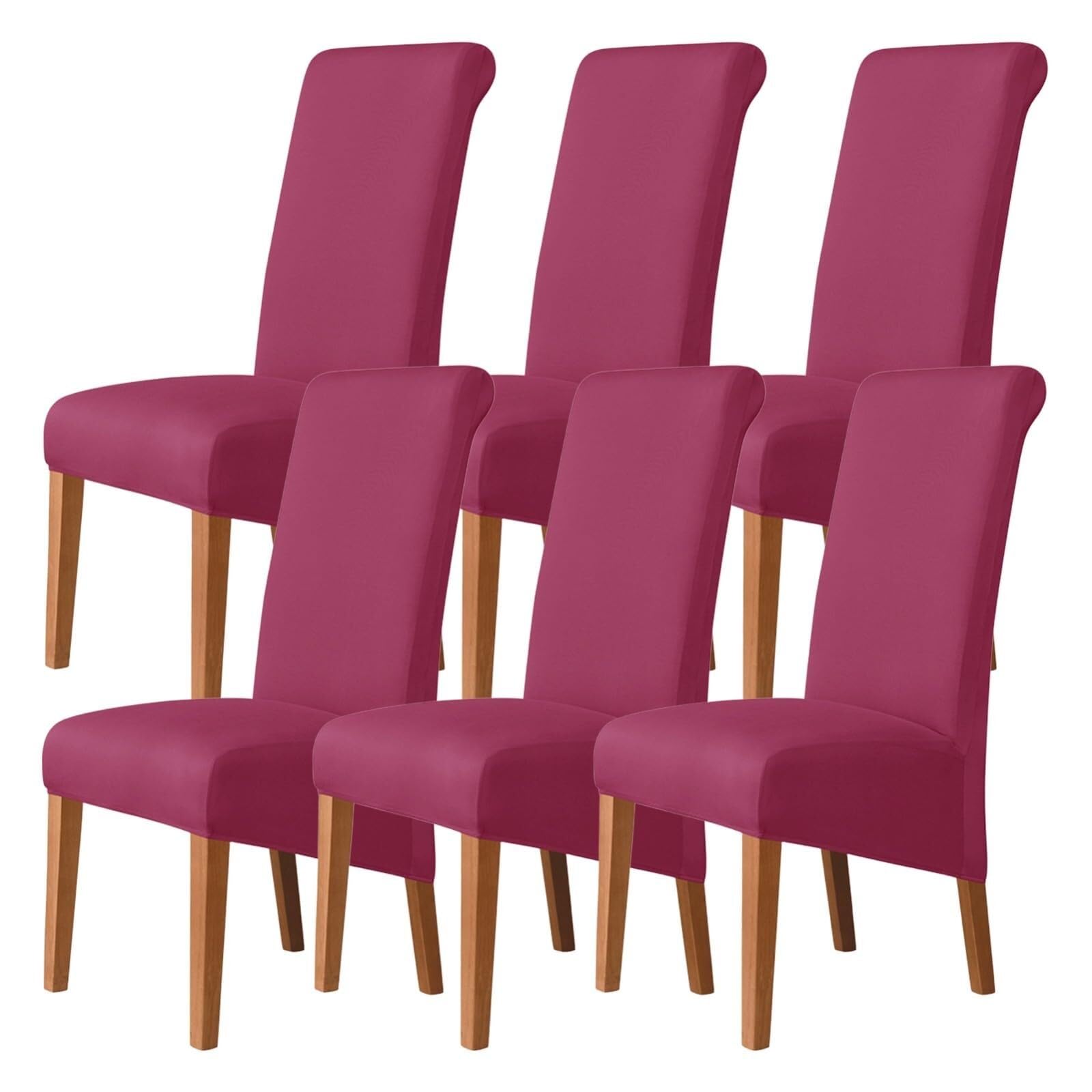 NMVAWIPT Stretch High-Back Dining Chair Covers, Removable Washable Protectors With Elastic Bottom, For Home, Restaurant, Banquet(5#,6Pcs)