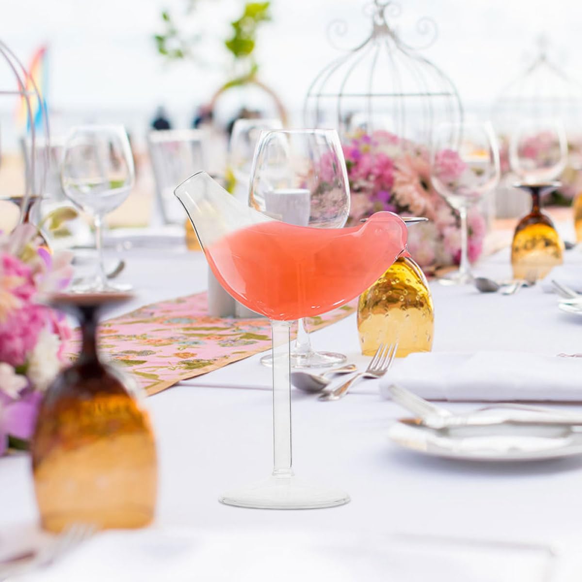 8stücke Teiliges Vogelglas in Goblet form aus Hochwertigem Glas Geeignet für Zuhause Bar Party Hotel Stilvolle Trinkgläser für Wein Brandy und Cocktails
