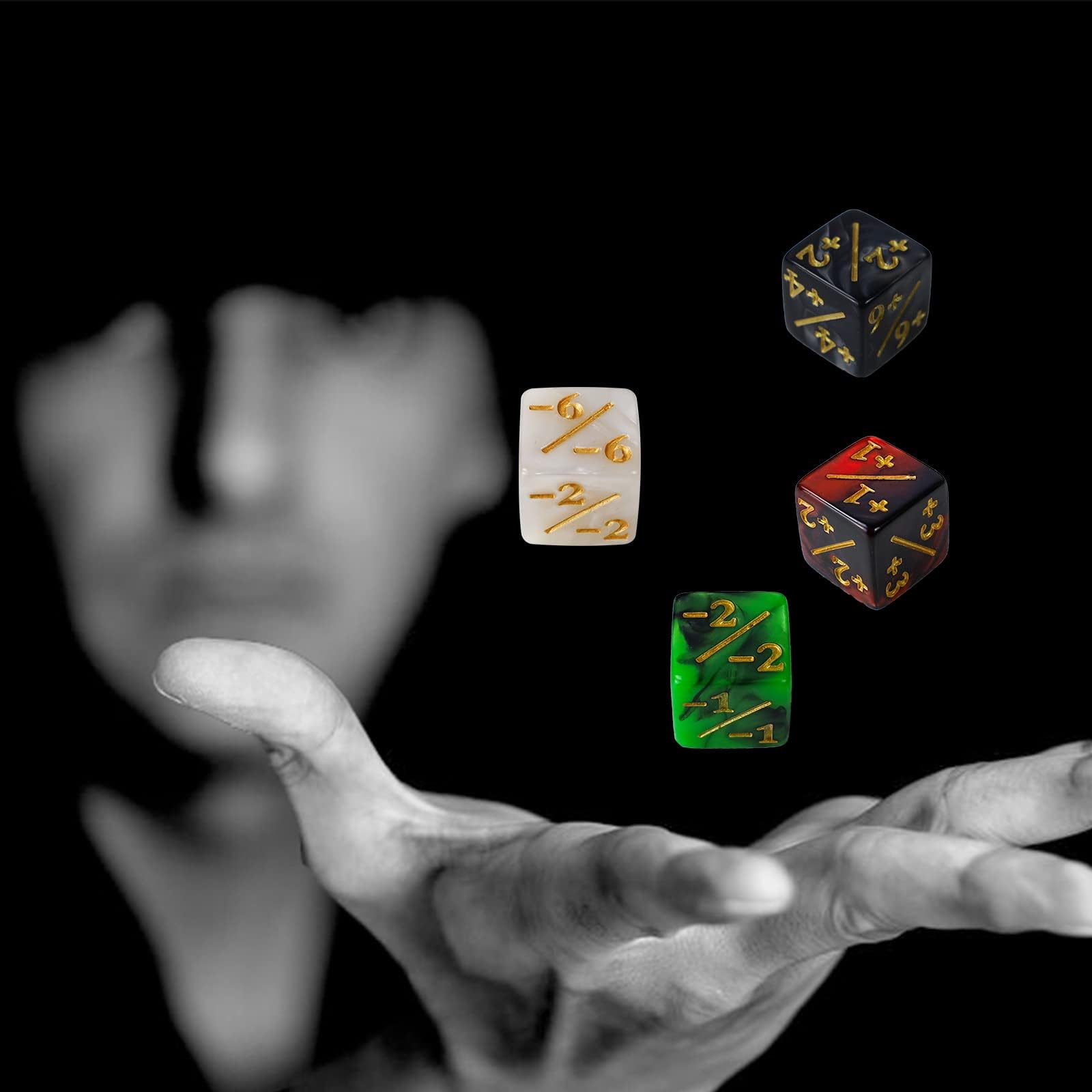 Pezzi Contatori Dadi D6, Fedeltà con Sacchetti, Compatibile con MTG, CCG, Accessori per Gioco di Carte, 4 Tipi
