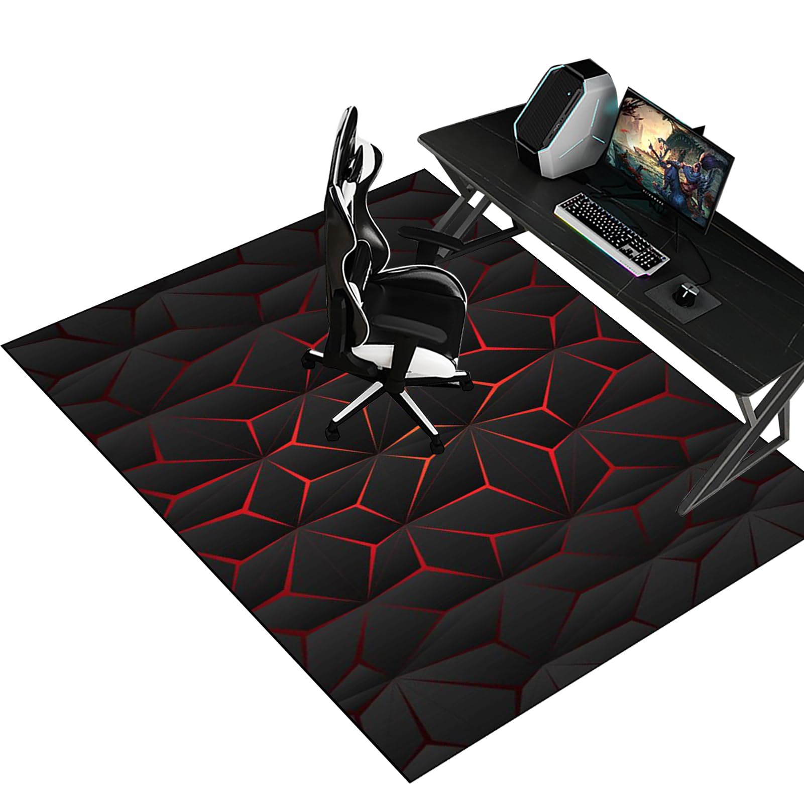 Fzamudng Heavy Duty Office Chair Mats for Carpeted and Hardwood Floor Chair mat for Hard Floors Carpet Protector Chair Mat Floor Mats 90 x 120 cm Wood/Tile Protection Mat for Office & Home