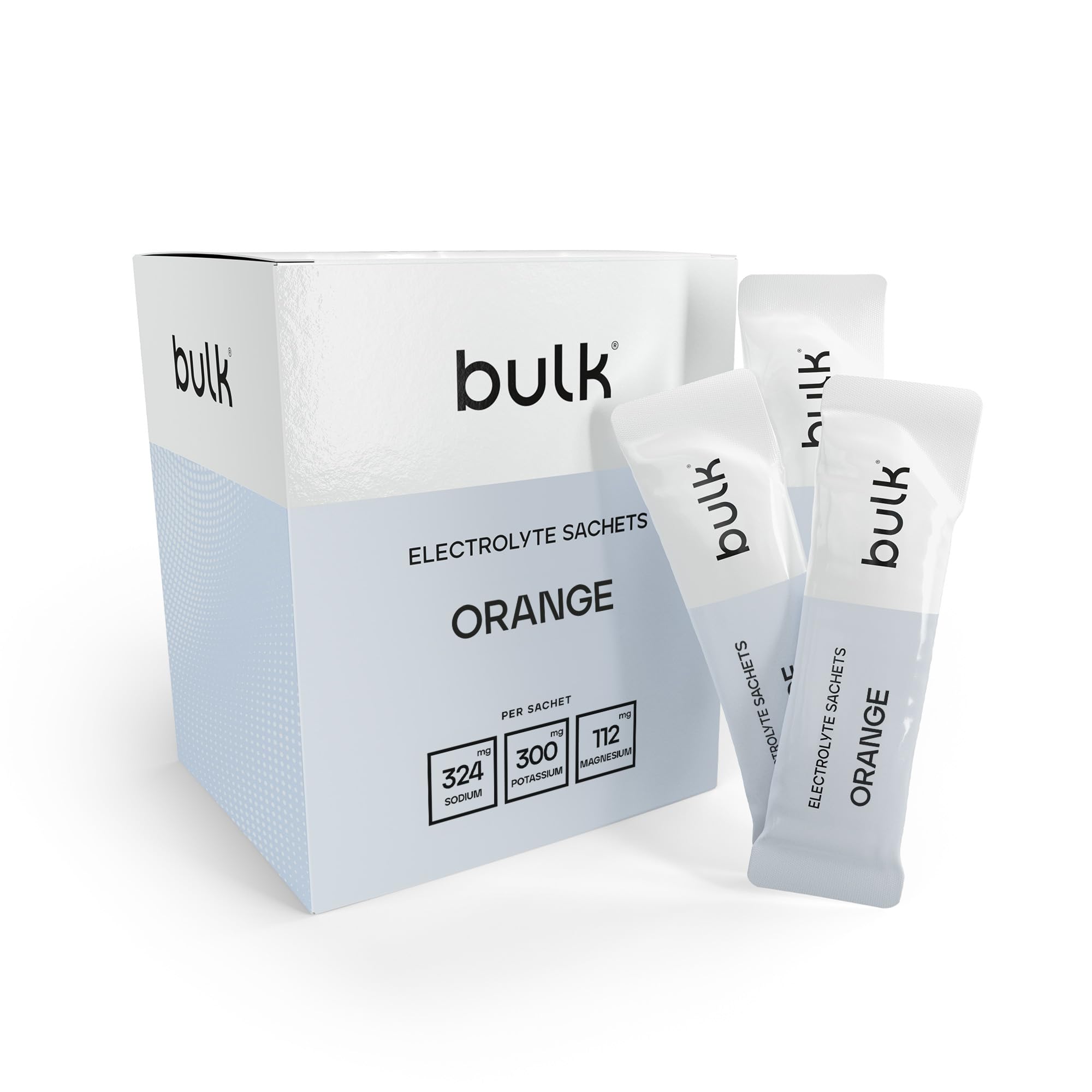 Bulk Sachets d’électrolytes, Saveur Orange, 350 g, Boîte de 30, Hydratation rapide, Soutient la fonction musculaire & réduit la fatigue, Électrolytes essentiels