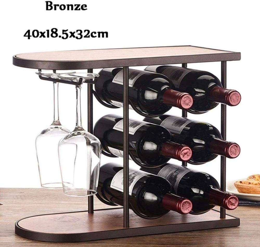 Genérico BotelleroEstante para Copas de Vino, Soporte para Vino de Metal, Estante para Vino apilable, Soporte para Vino, decoración del hogar, Manualidades, Estante para Vino, Puede Contener 6 botell