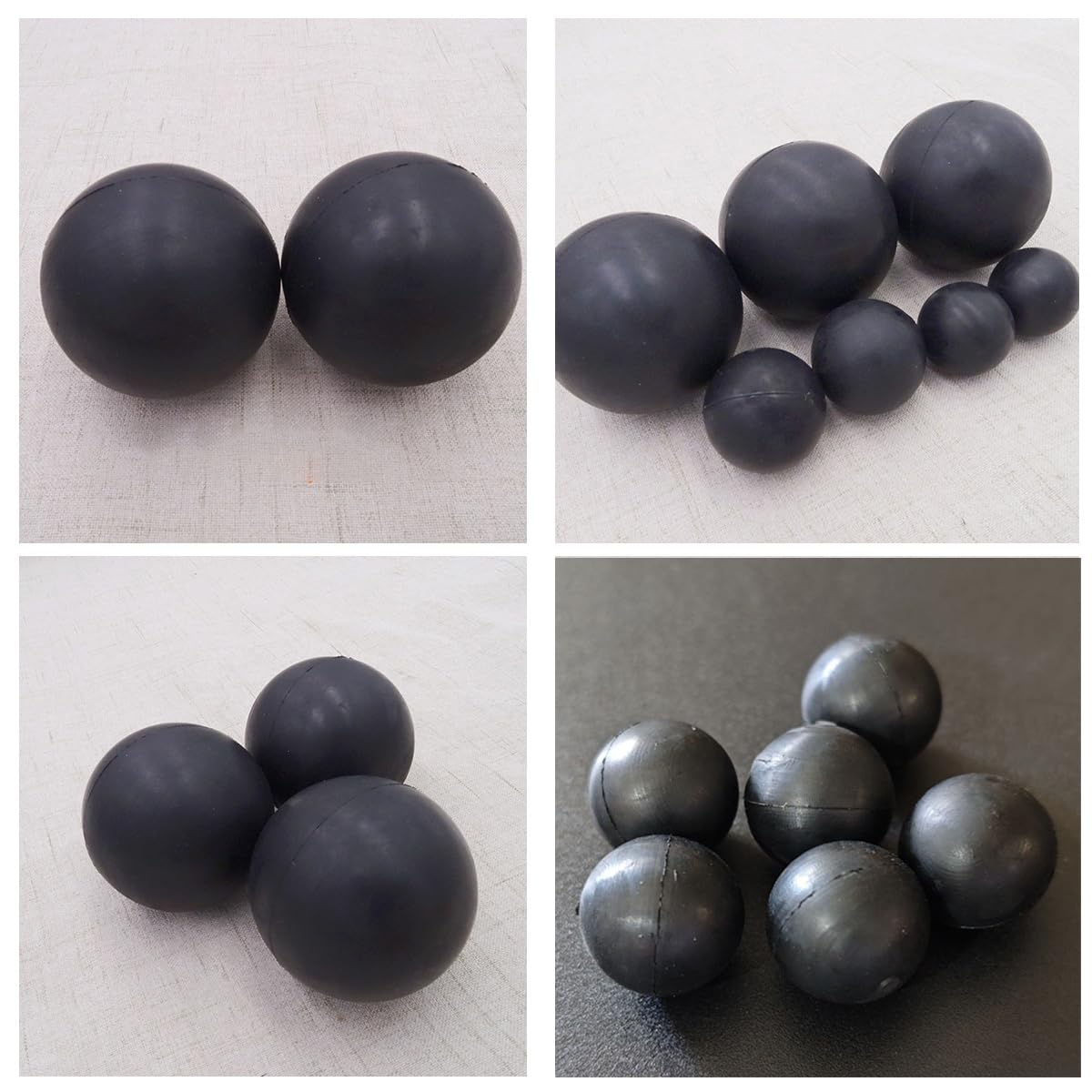 Solidna gumowa piłka o średnicy od 20 mm do 75 mm, czarne kulki do skakania(48mmx10pcs)