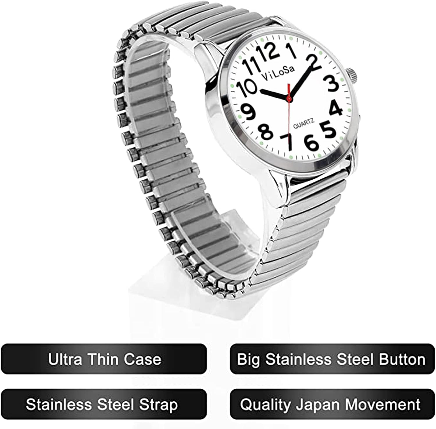 ViLoSa Ladies English Talking Watch Speaks The Time, Date or Alarm time