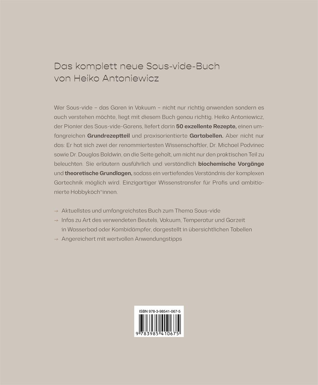 Sous-vide: Das komplett neue Sous-vide-Buch von Heiko Antoniewicz. 50 komplexe Gerichte und umfassende Grundrezepte