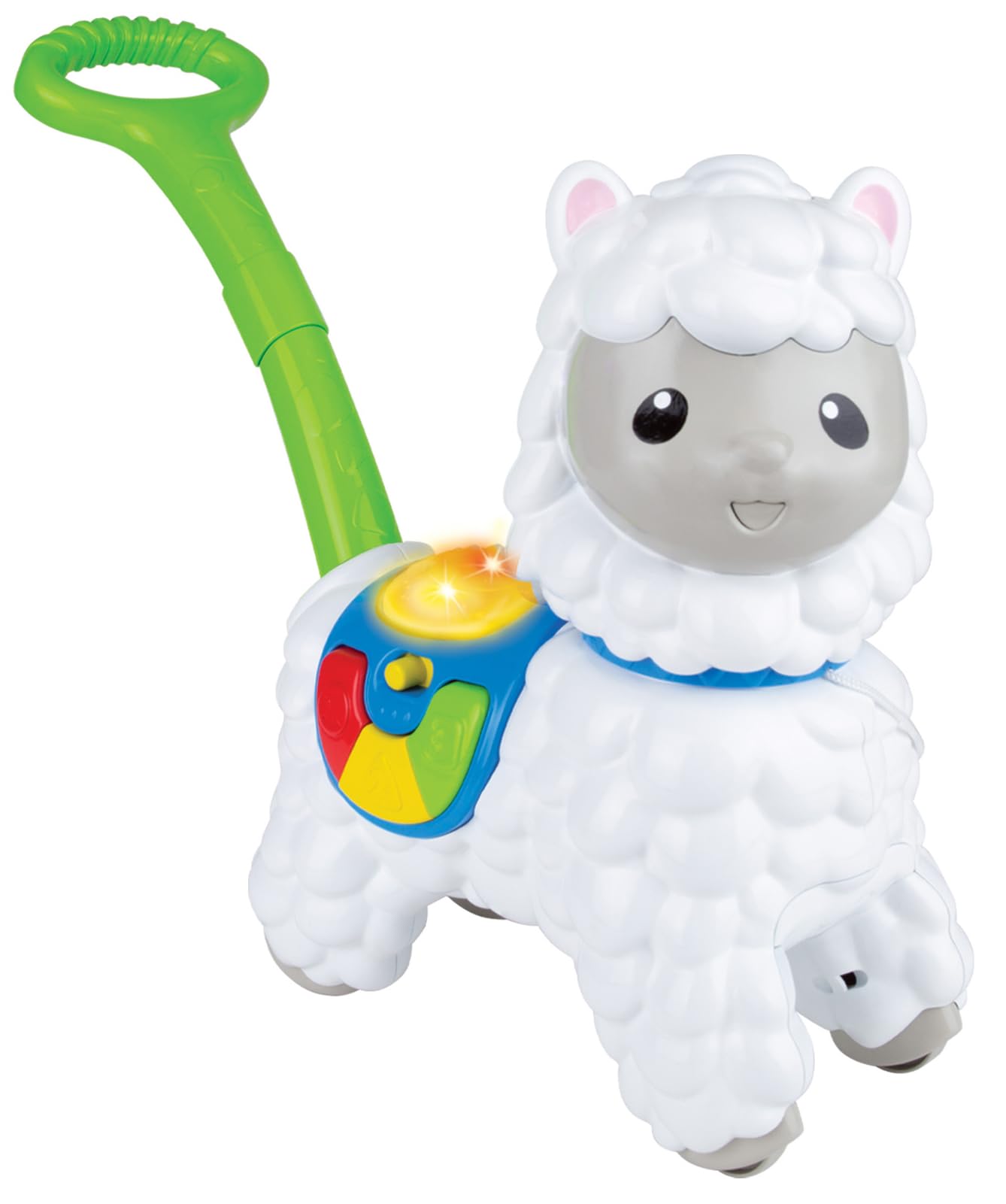 winfun Push-Along Little Alpaca | 'Feed' Him With The Included Corn Treat To Hear Fun Sounds, Phrases Or Melodies | Suitable For Boys And Girls Ages 12 Months And Up, Multicolor, 000757
