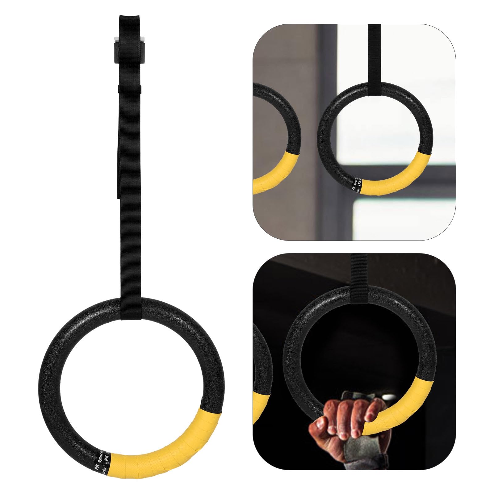 ifundom Anillos con Capacidad de Carga de 250kg de Gimnasia Ajustables Material Abs Resistente para Fortalecer Abdomen y Fuerza para Entrenamiento en Interiores y Exteriores