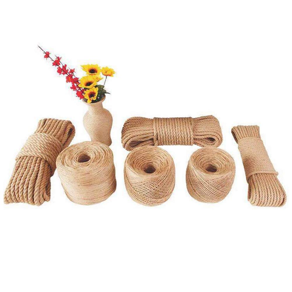 Corda di canapa naturale ad alta resistenza, 50 m, per artigianato, arrampicata, ancoraggio, amaca, tiragraffi nautico, tiro alla fune, corda in sisal intrecciata durevole (diametro 30 mm)