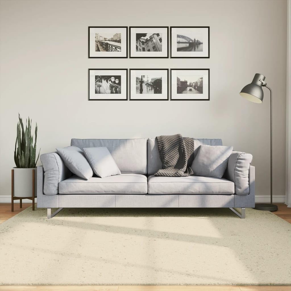 Tapis lavable crème antidérapant HUARTE 200x200 cm pour protéger le sol avec confort