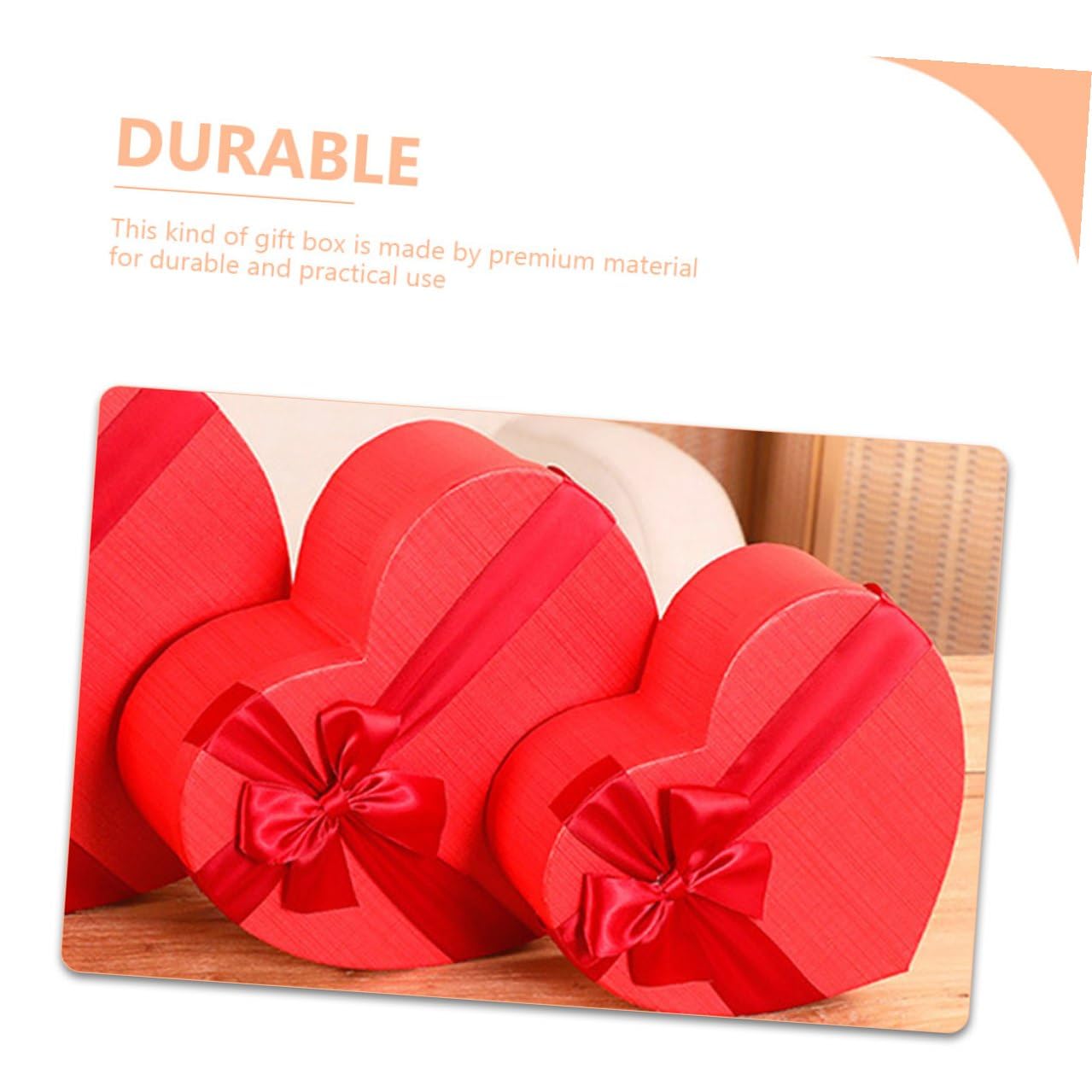 ibasenice Herzförmige Geschenkbox aus Papier mit Deckel für Valentinstag und Geburtstag