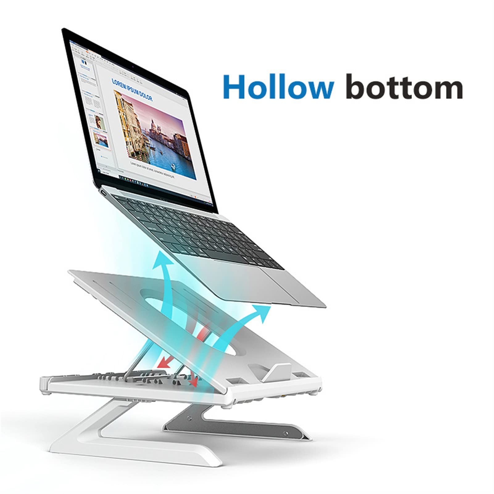 Laptop Stand Laptop Stand Of Notebook Support PC Przenośny tabletek na laptopie wspornika telefonicznego Stojak na Komputer (Color : White normal)