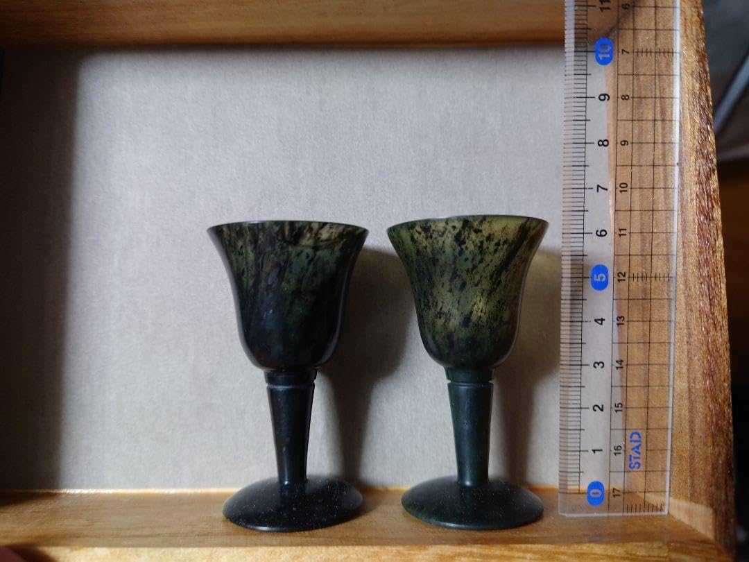 Amazon.co.jp: 玉杯 翡翠 中国工芸品 盃 軟玉 ネフライト : ホーム 