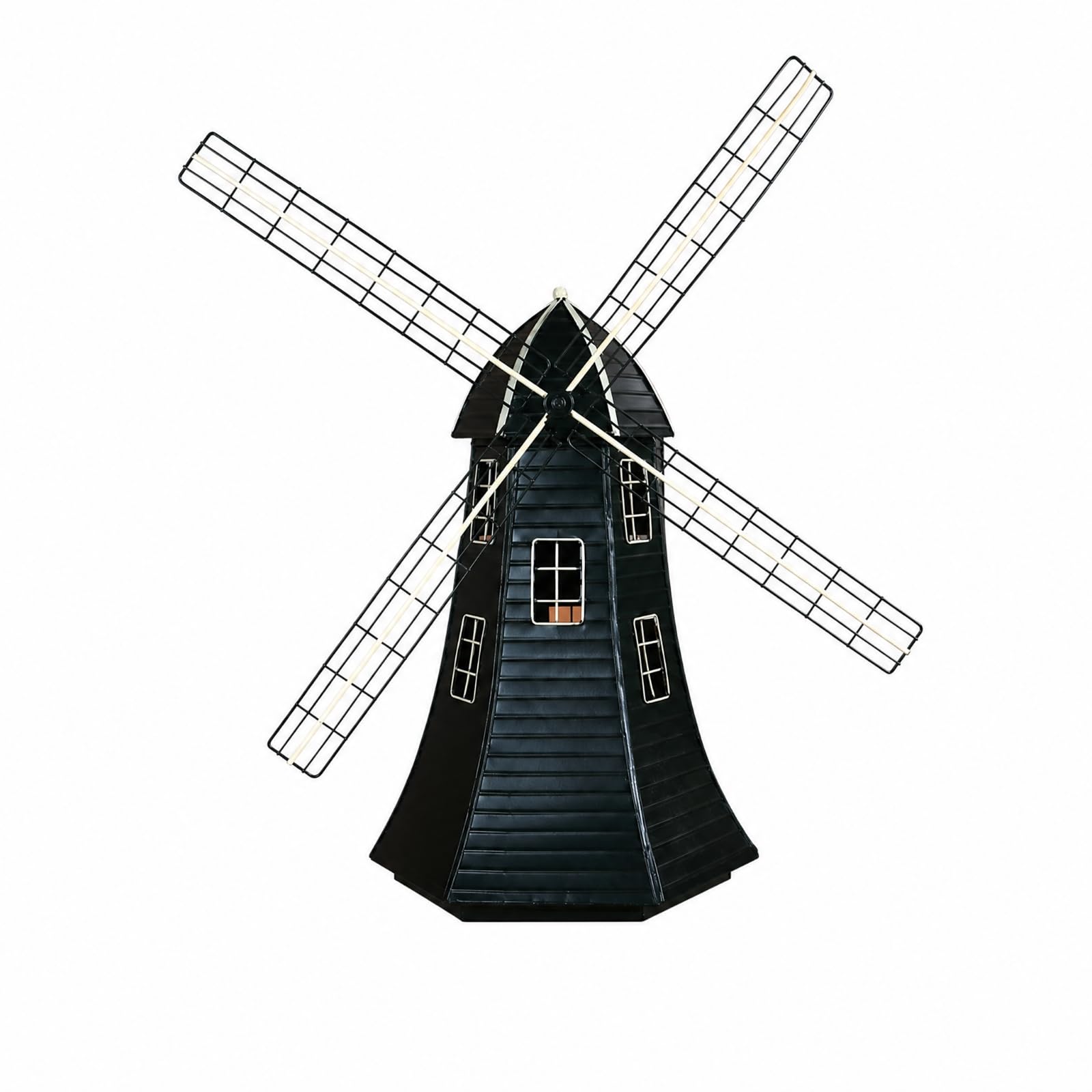 Gralara Maqute n à Vent Hollandais en Fer Tridimeionnel Modèle n à Vent Européen Fait Main Industriel pr Angle Lecture, Noir