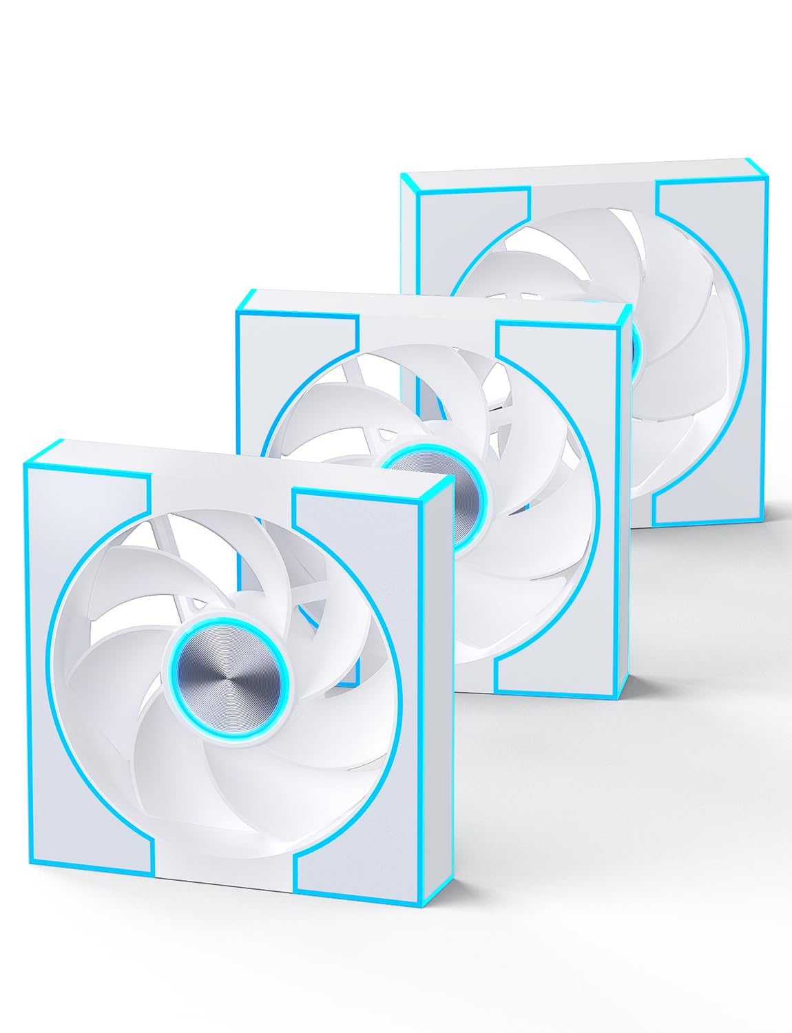 darkFlash 3-Pack 120mm PC Case Fans, PWM ARGB Sync, Addressable RGB Cooling Fans for Computer Case & High Airflow Reverse(DM8R LINE, White)