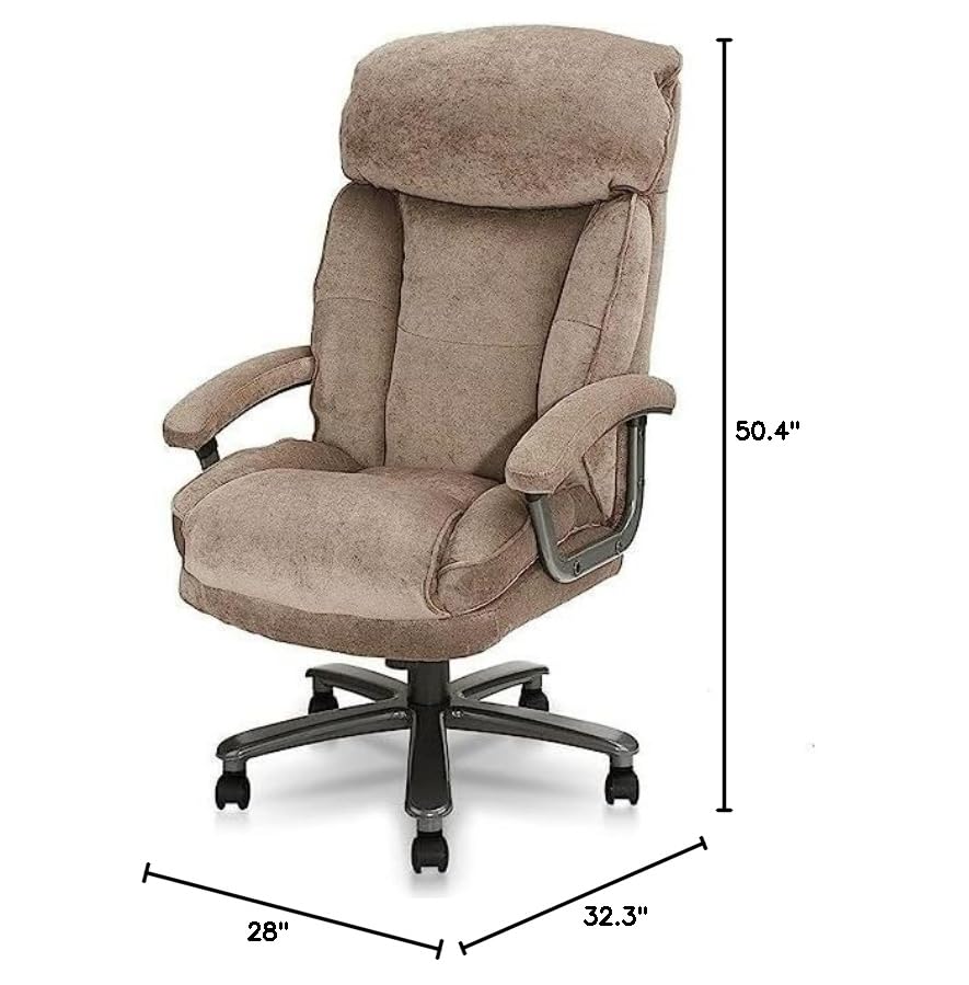 Image of CLATINA Ergonomic High-Back Fabric Executive Chair with Thick Padding Headrest Armrest and Lumbar Support 400lbs Task Office Chairs for Heavy People-BR
