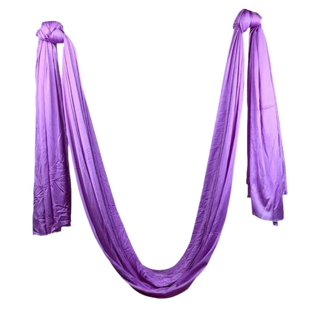 CALANDIS™ 5 X 2.8M Anti-Gravity Yoga Swing Hammock Aerial Inversion Strap Purple | Yoga Props | Yoga & Pilates | Fitness, Running & Yoga