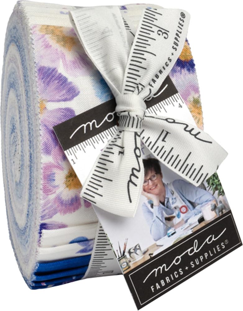 Janet Clare Delphinium Jelly Roll 40 2.5-inch Strips Moda Fabrics 24650JR