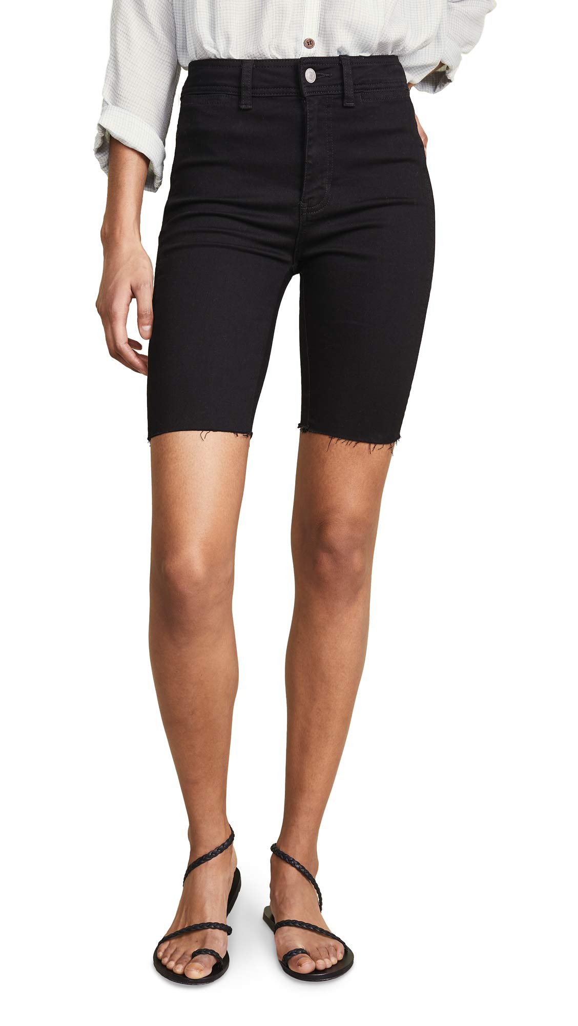 Free PeopleWomens Raw Hem Dark Wash Bike Shorts