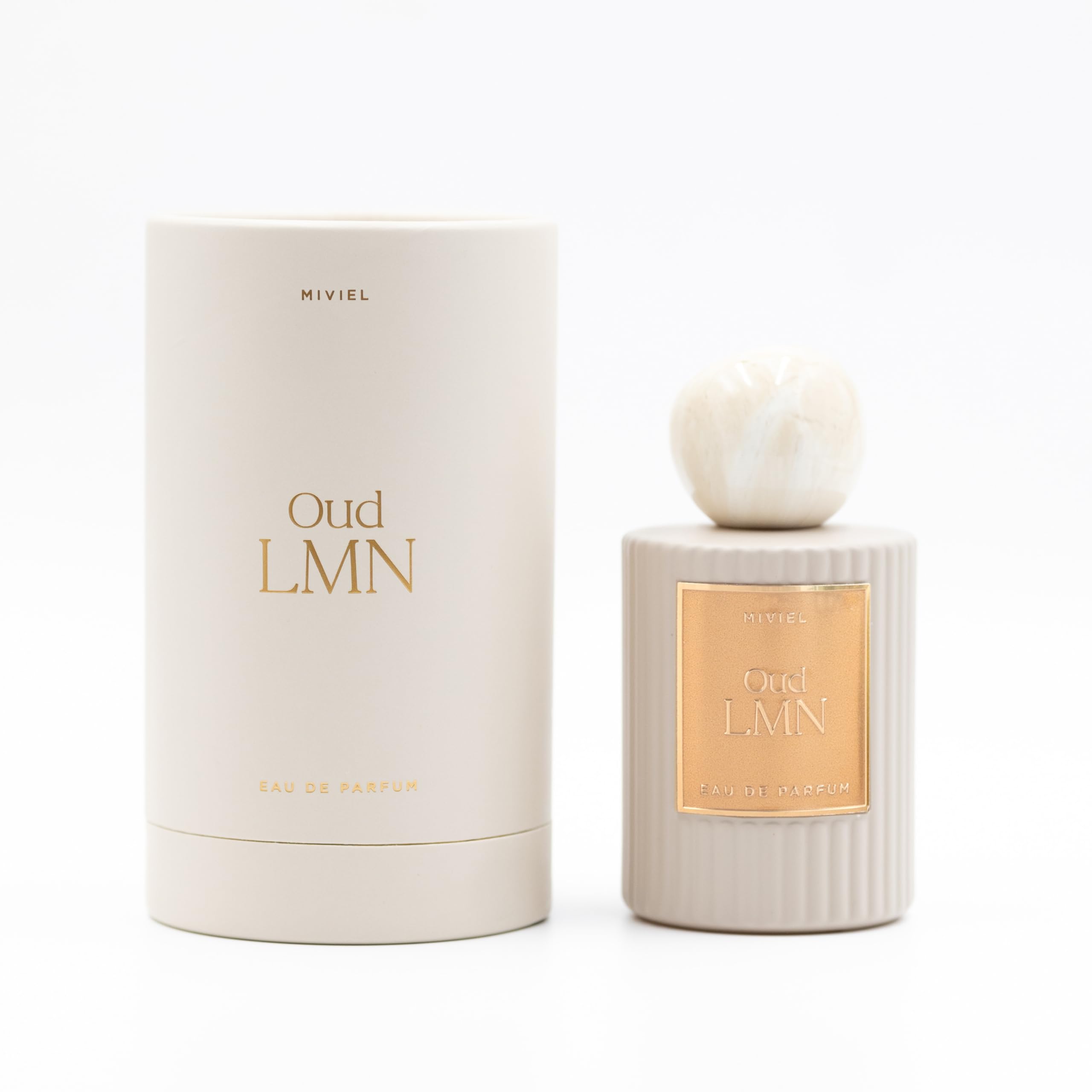 OUD LMN Eau de Parfum 100ml – Exklusiver Damen-Duft in Beige-Marmoroptik mit Jasmin, Safran, Bernsteinholz & Zedernholz