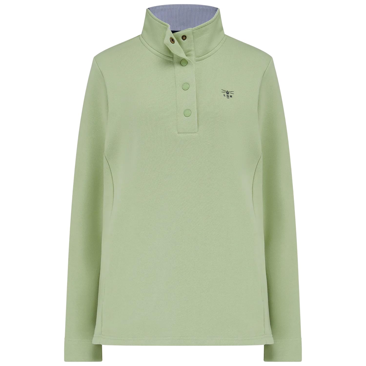 LightHouse Women's Haven Sweatshirt - Ladies Warm Popper Detail Cotton Top - Pistachio - 20