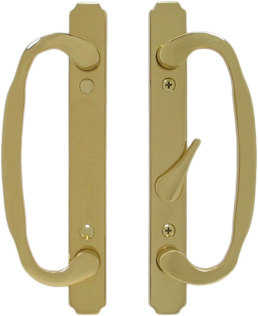 Solid Brass Sliding Glass Door Handle Set, Polished Brass