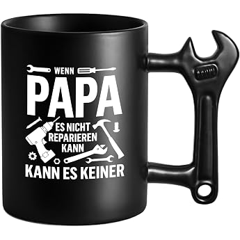 Dad Mug with Wrench Handle#34;Wenn Papa Es Nicht Reparieren Kann Coffee Mug for Father Men Birthday Gift Christmas Father's Day Gift