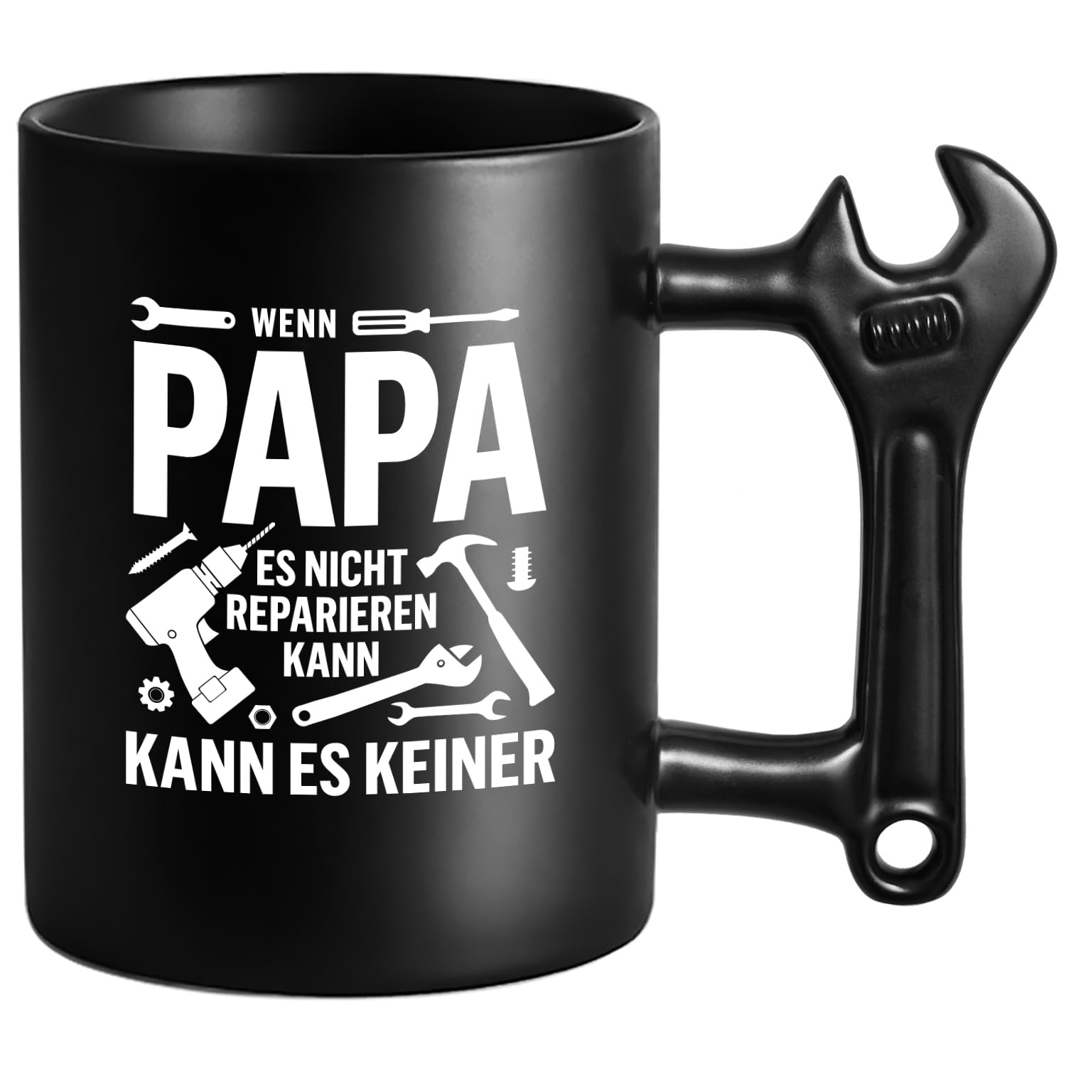 Papa Tasse mit Schraubenschlüssel Griff, Wenn Papa Es Nicht Reparieren Kann Kaffeetasse für Vater Männer Geburtstagsgeschenk Weihnachten Vatertag Geschenk