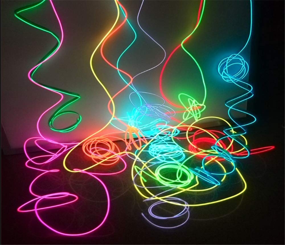 Flexible DIY El Wire Glow Rope Neon lights LED Strip Lights, 5Pack