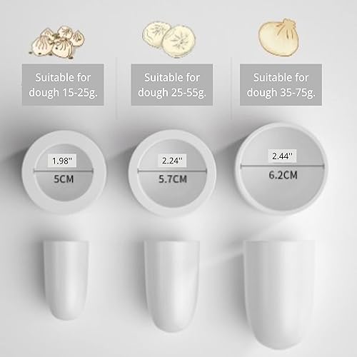 Miniatura 5 de LOYALHEARTDY Baozi Maker, máquina de hacer bollos de acero inoxidable manual para hacer bollos con 3 tamaños de moldes chinos para hacer bao chinos,