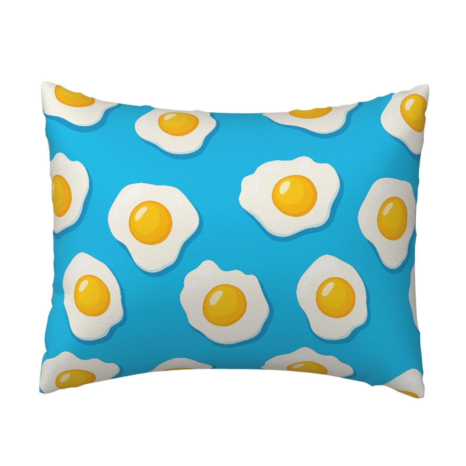 Irregular Fried Egg Pillowcase Soft Plush with Zipper Decorative Pillowcovers 16x20 in