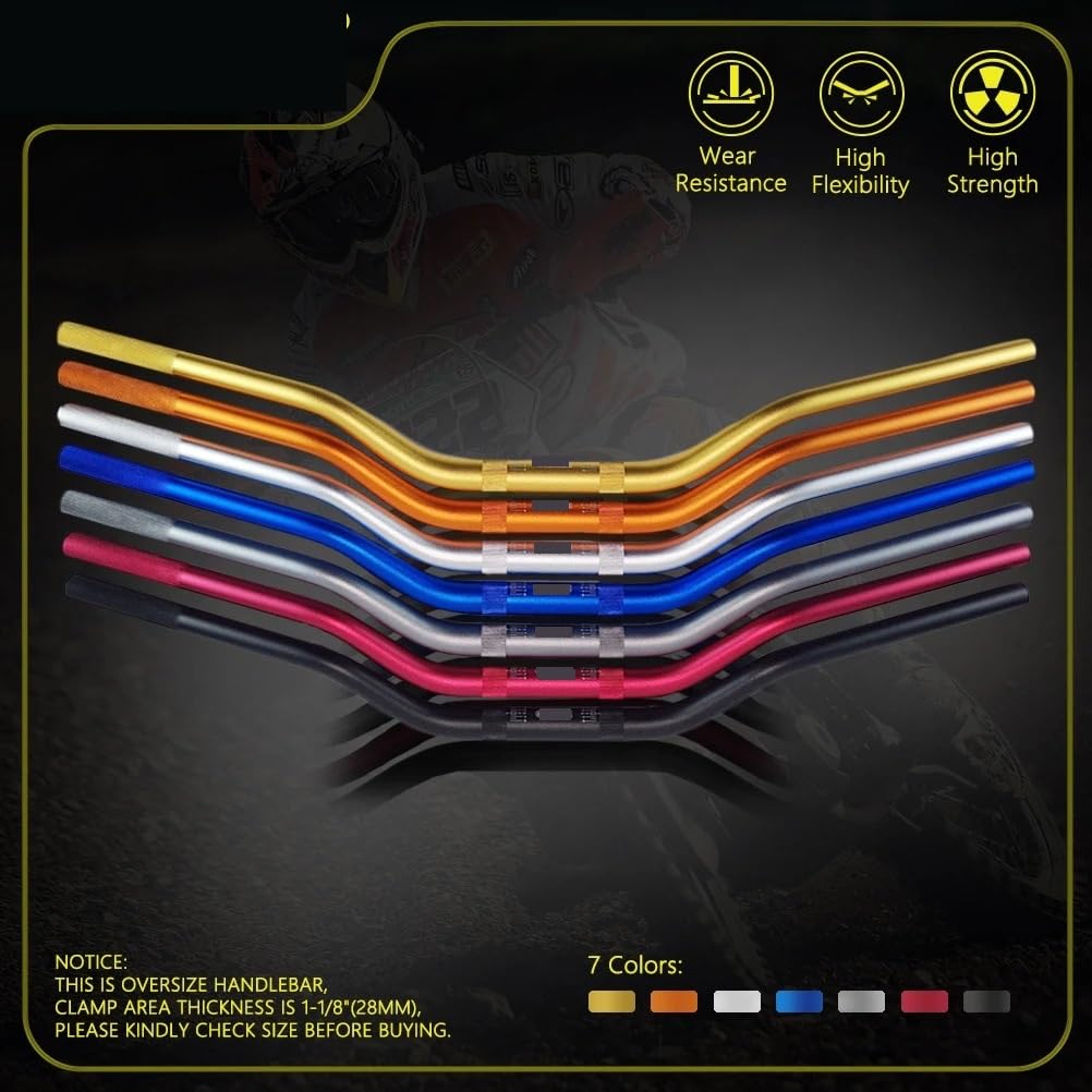 manubri moto Per KXF | Accessori moto Manubrio 1-1/8" 28mm Diametro variabile Manubrio Fat 800mm Alluminio