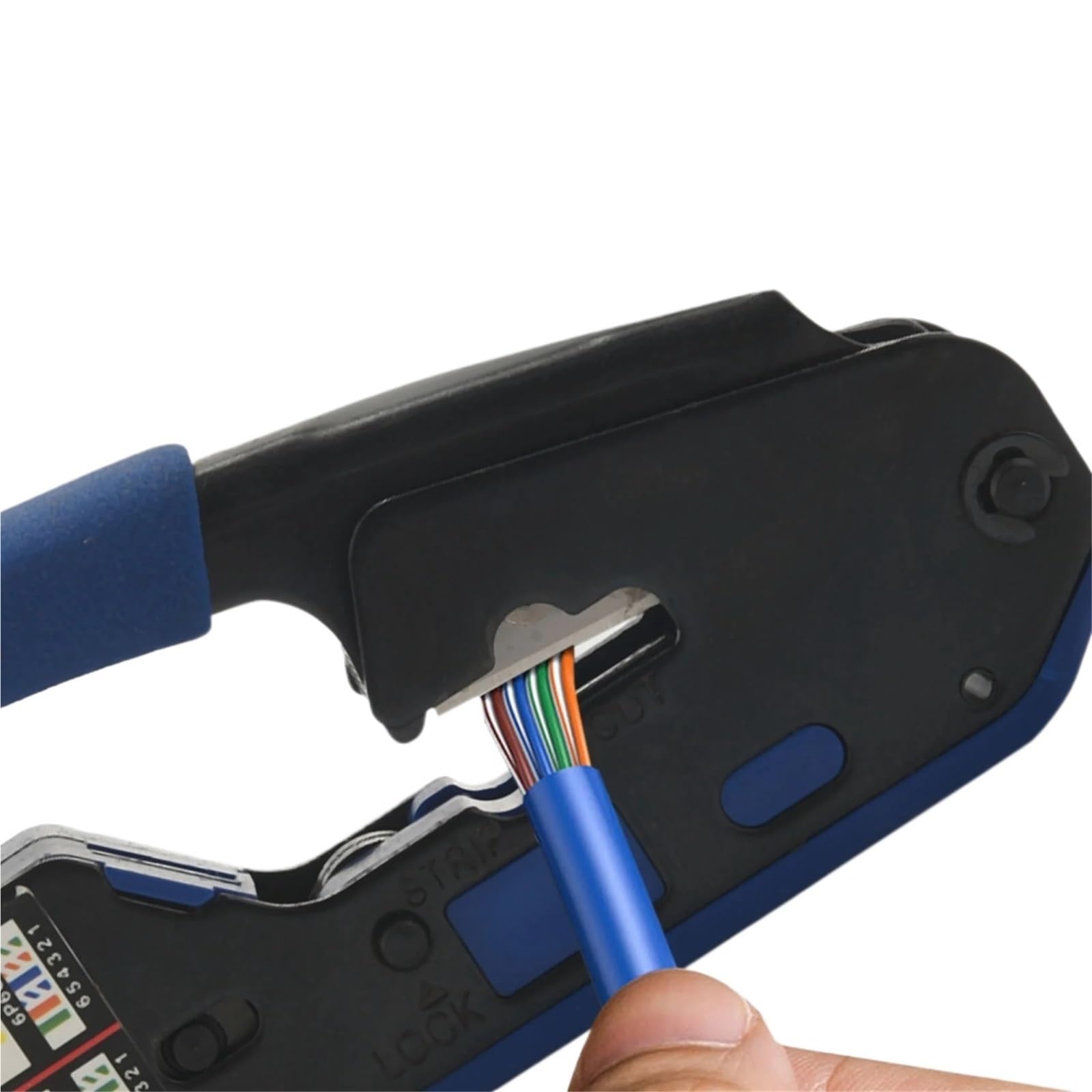 Tester for cavi di rete Kit di strumenti di crimpatura RJ45 CAT5 CAT5E CAT6 Kit di strumenti di crimpatura, connettore RJ45 CAT6 da 50 pezzi | Network Cable Tester RJ45 Crimp Tool Kit CAT5 CAT5E CAT6 Crimping Tool Kit, 50PCS RJ45 CAT6 Connecto