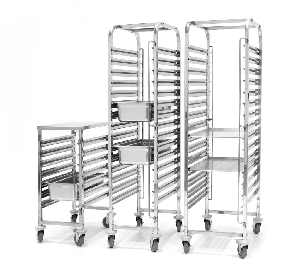 HENDI Carrello portateglie con piano di lavoro, 7 x GN 1/1, portata massima 70 kg, 445x615x(H)945mm, acciaio inox