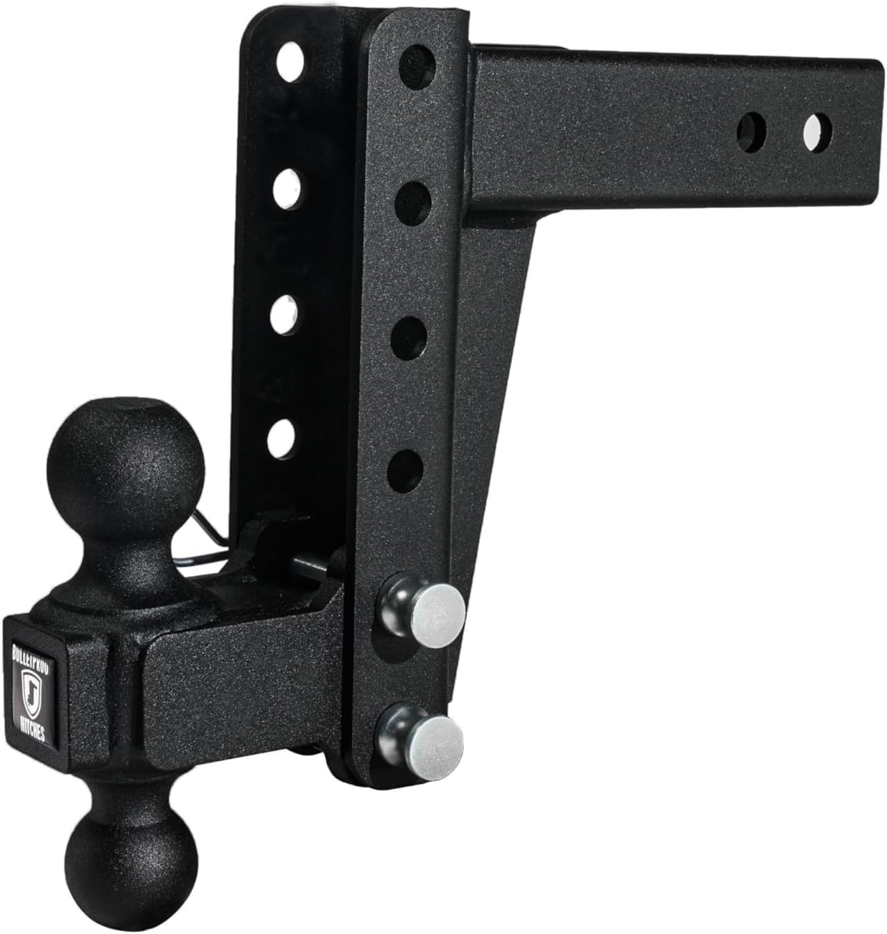 2.5" Adjustable Medium Duty Trailer Hitch (14,000 lb. Rating) - 6" Drop/Rise Trailer Hitch with 2" & 2-5/16" Dual Ball - Powder Coat, Box Steel, Corrosion-Resistant