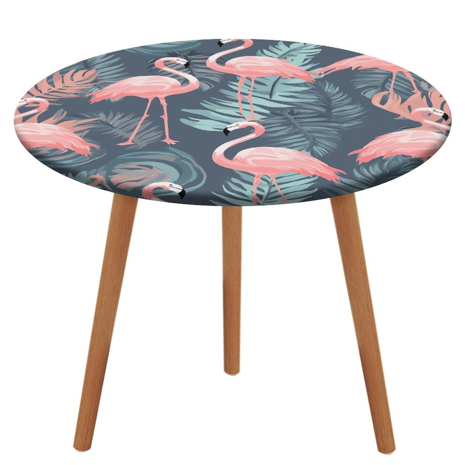 Nappe ronde flamant rose lavable pour table de cuisine et repas de fête