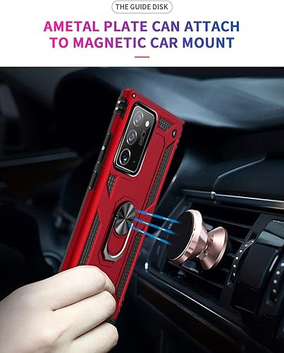 Miniatura 4 de Funda de grado militar para Samsung Galaxy Note 20 Ultra Galaxy Note 20 Ultra 5G, funda de metal giratorio con soporte de soporte, funda resistente