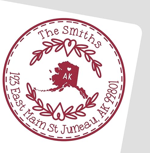 Miniatura 18 de Round State Love - Sello de dirección de devolución para Texas, uso con almohadilla de sello, mango de madera, sello de dirección de Texas