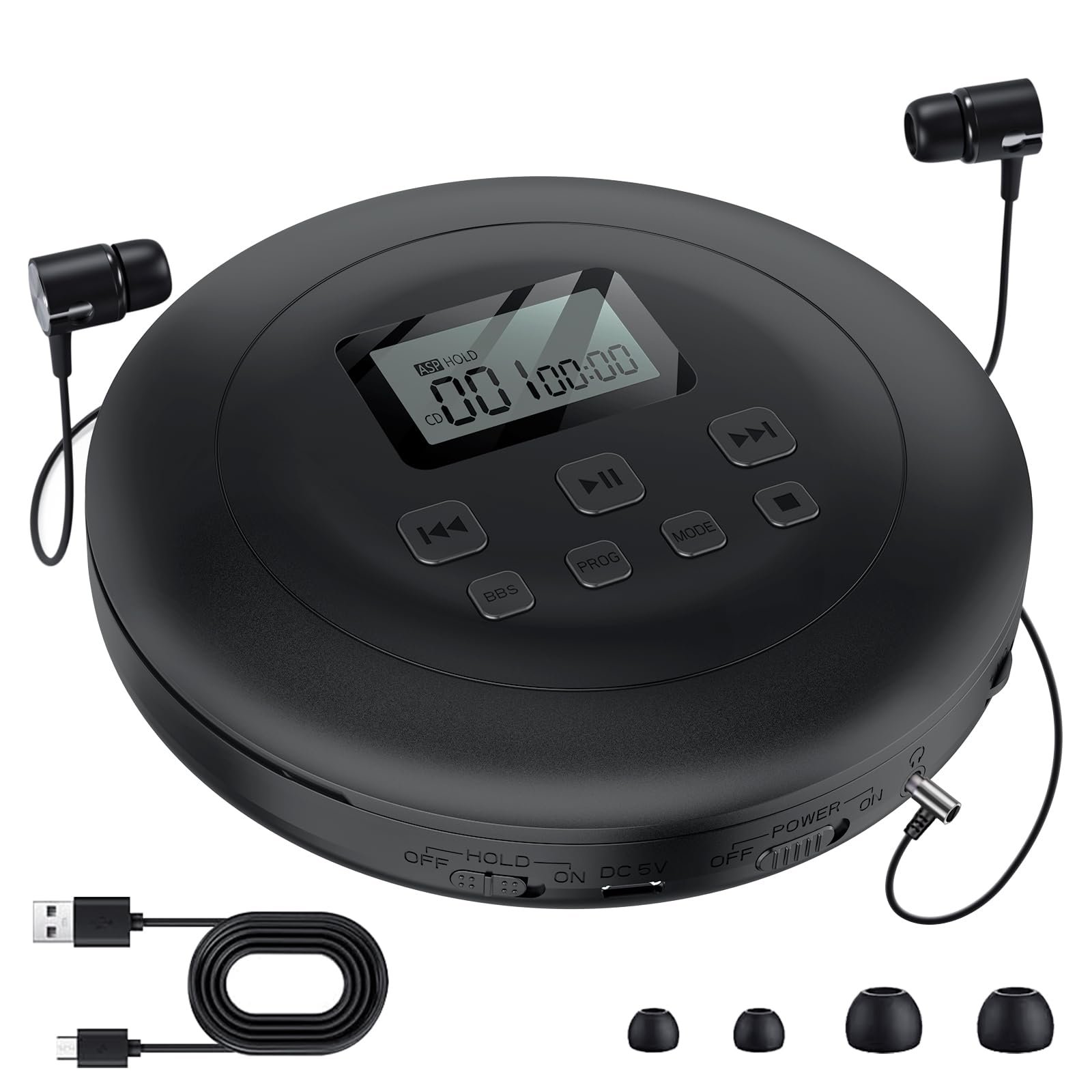 Amazon.co.jp: Gueray ポータブル CDプレーヤー ステレオイヤホン付き