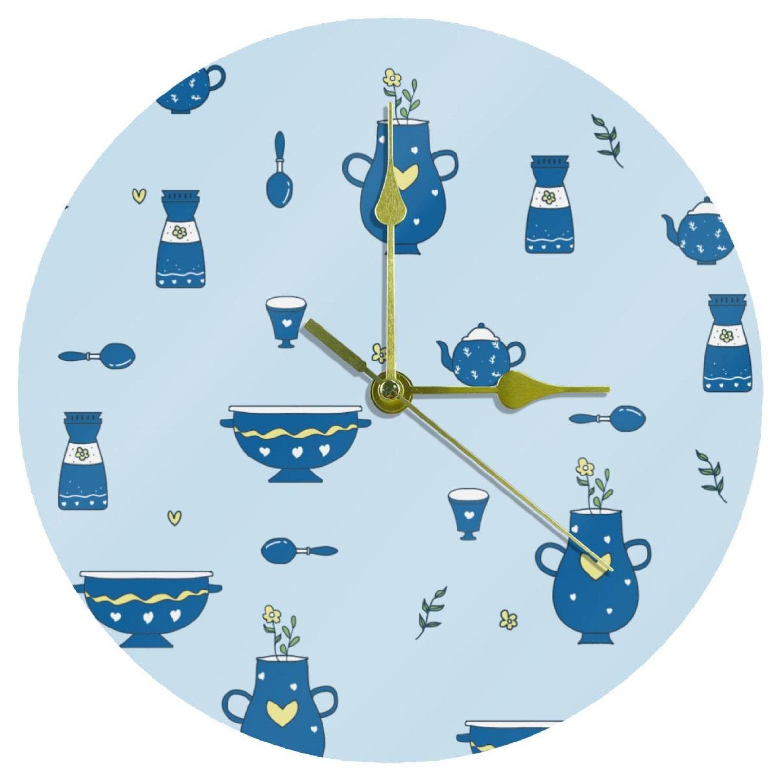 Horloge murale motif vaisselle pour cuisine et décoration de la maison