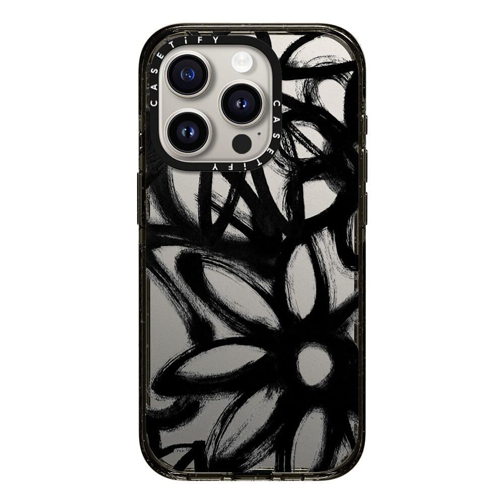 CASETiFY インパクト iPhone 15 Pro ケース [MIL規格準拠 (4x MIL-STD-810G) / 2.5mからの落下試験をクリア] - INK by Matthew Langille - クリア ブラック