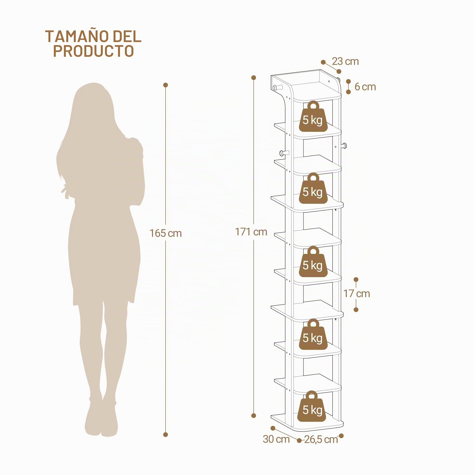 Hzuaneri Zapatero, 10 Niveles, Zapatero con Gancho, Ahorro de Espacio | Organizador de Zapatos de Madera para ArmarioEstante, para Entrada, Salón, Dormitorio, Blanco, SR21003X