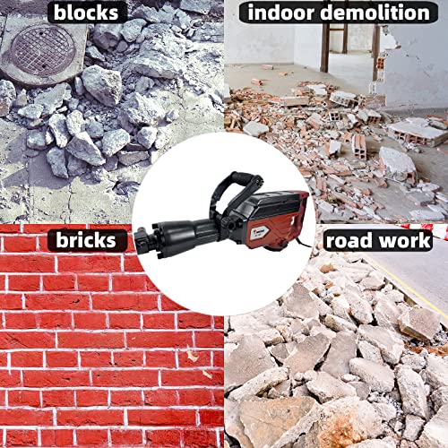 JACKCHNE JC-150, 1-1/8 Zoll SDS-Hex Heavy Duty Betonfahrbahnbrecher,Elektrischer Abbruchhammer – Bild 5