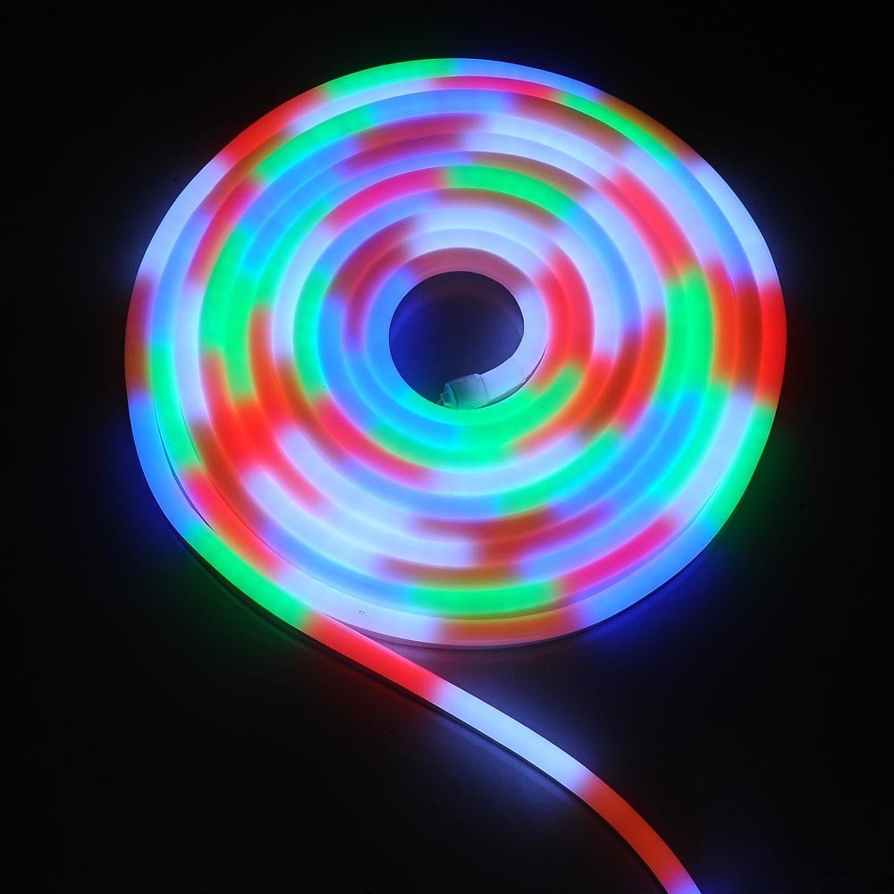 150ft Flex LED Neon Rope Light Indoor Outdoor Holiday Valentine Party Decorative Lighting 110V (Colorful(RGB))