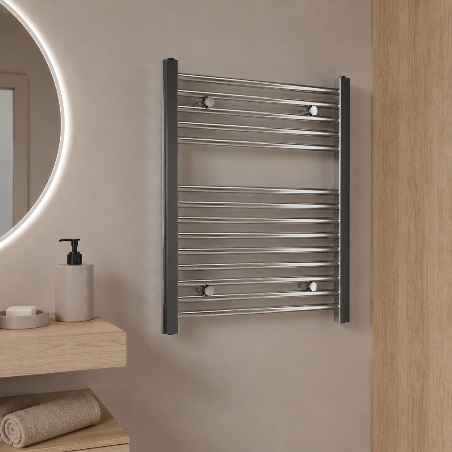 OGOMONDO Termoarredo Bagno Scaldasalviette Acciaio Radiatore Calorifero Termosifone Cromo Cromato