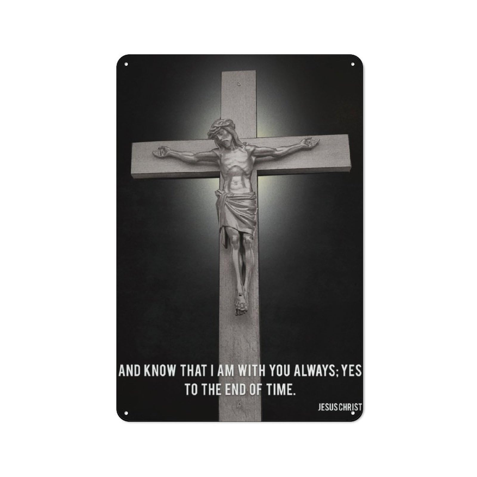 Junmoney Jesus Poster Quotes Vintage Printed Metal Sign 30X20cm For Workshop Wall, A Decorative Gift For A Newly Furnished Workshop