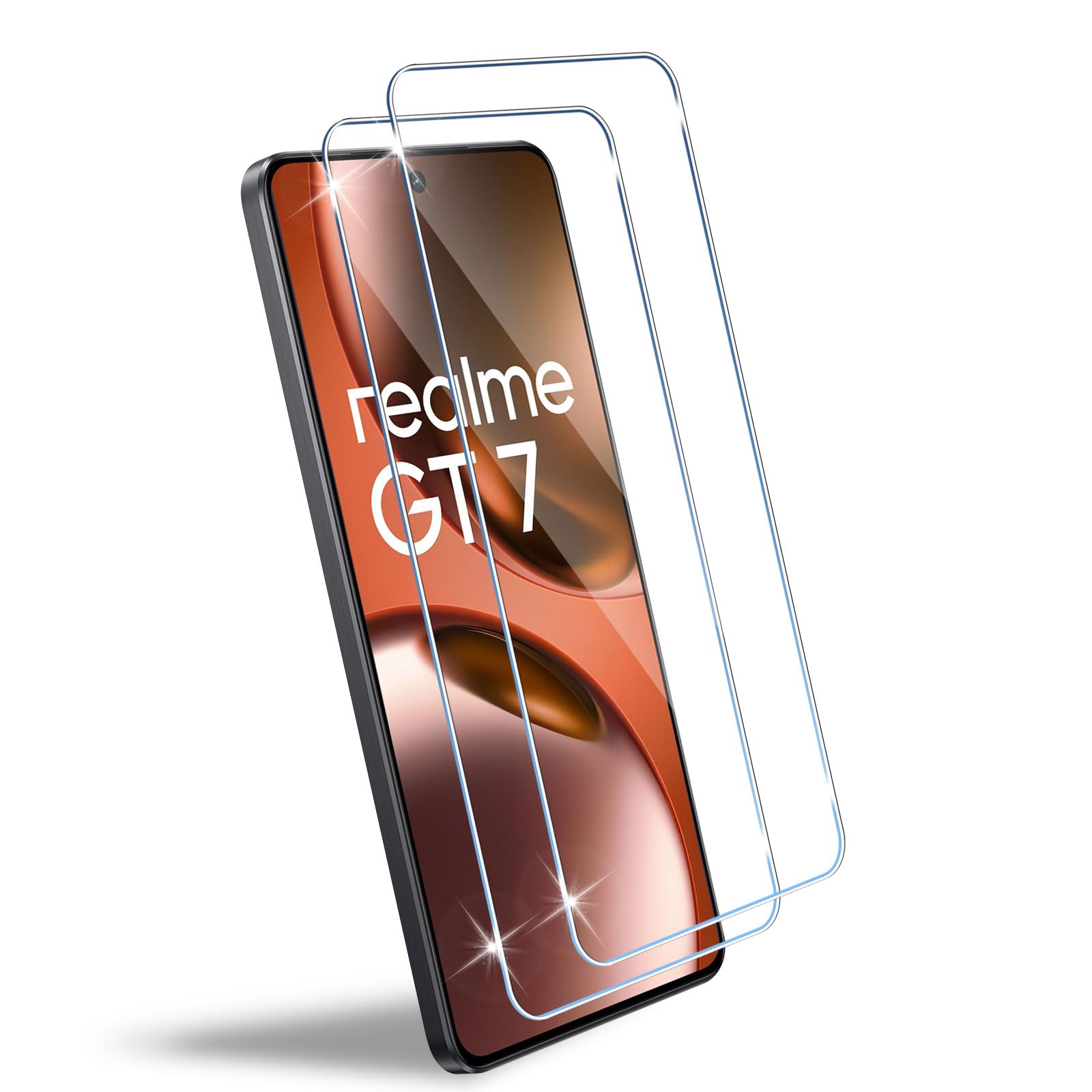 TingYR Vetro Temperato per Realme 7 5G, [Nessuna Bolla] [Durezza 9H] [Resistente ai Graffi], Pellicola Protettiva per Realme 7 5G.(2 Pezzi Nero
