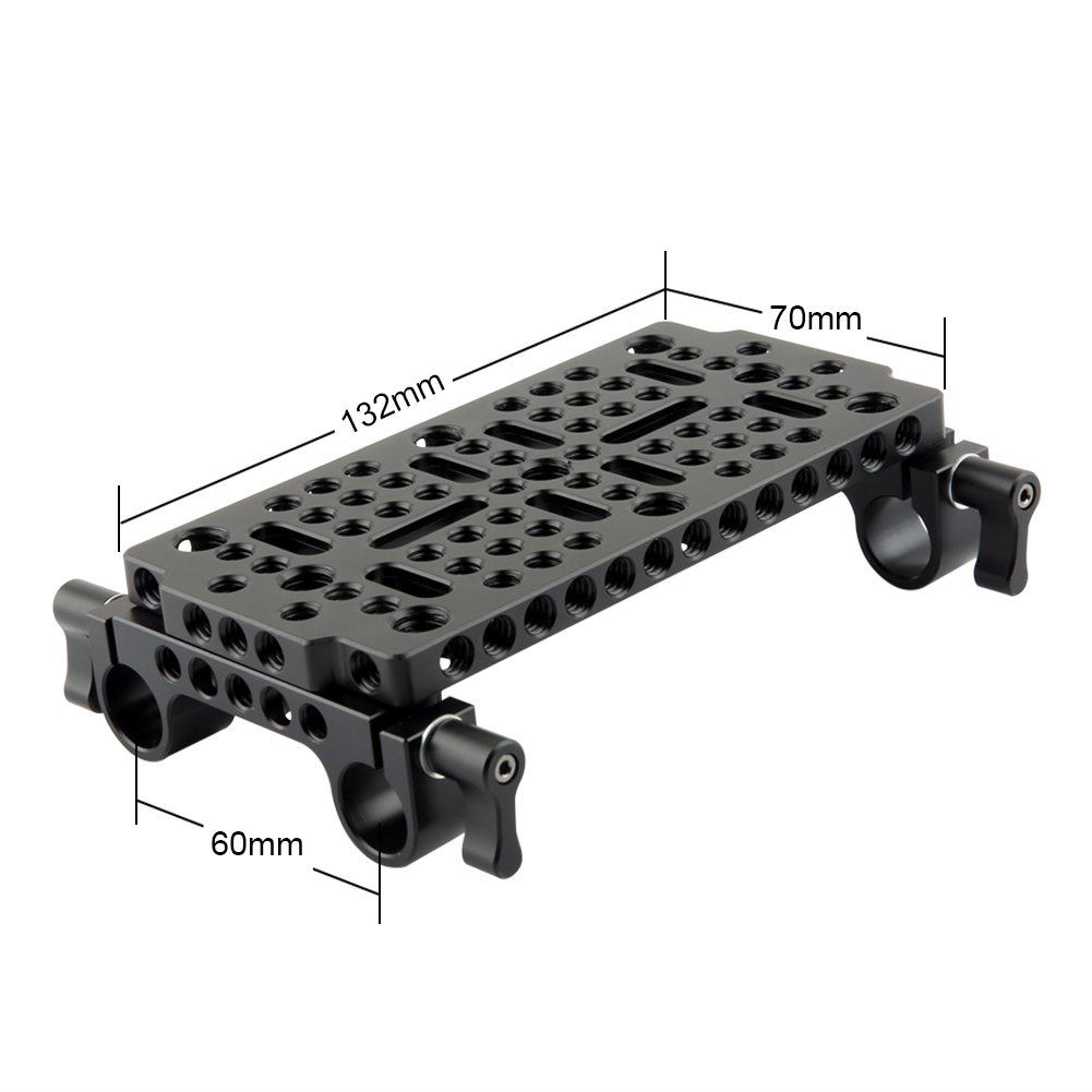 NICEYRIG Plaque de Base multifonctionnelle 15mm Double Bride Rail pour Appareil-Photo DSLR